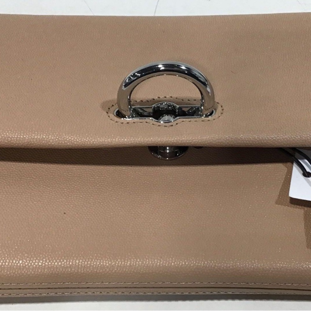 NEW!! Women’s Rebecca Minkoff Elegant Tan Leather Jean Clutch Bag in Doe (Beige) - Picture 3 of 7
